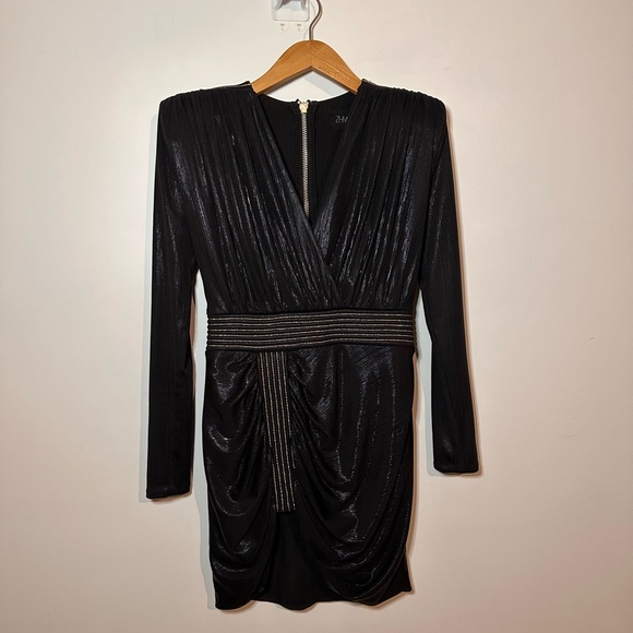 Stunning BLACK Zhivago Ziggy Metallic cocktail dress - Picture 2 of 7